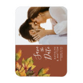 Rustic Yellow Autumn Foliage Fall Wedding Magneet (Verticaal)