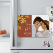 Rustic Yellow Autumn Foliage Fall Wedding Magneet