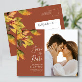 Rustic Yellow Autumn Foliage Wedding Save the Date Aankondigingskaart