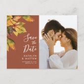 Rustic Yellow Autumn Foliage Wedding Save the Date Aankondigingskaart (Voorkant)