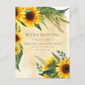 Rustic Yellow Brown Sunflower Adres Briefkaart (Voorkant)