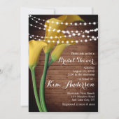 Rustic Yellow Calla String Lights Vrijgezellenfees Kaart (Voorkant)