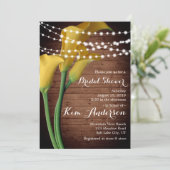 Rustic Yellow Calla String Lights Vrijgezellenfees Kaart (Staand voorkant)