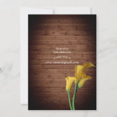 Rustic Yellow Calla String Lights Vrijgezellenfees Kaart (Achterkant)