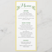 Rustic Yellow Cutlery Rehearsal Dinner Menu Card (Voorkant)