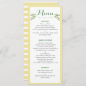 Rustic Yellow Cutlery Rehearsal Dinner Menu Card (Voorkant / Achterkant)