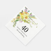 Rustic Yellow Daffodil 40th Birthday Servet (Hoek)