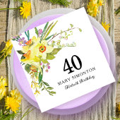 Rustic Yellow Daffodil 40th Birthday Servet