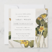 Rustic Yellow Daffodil Flora Couples Shower Invite Bedankkaart (Voorkant)
