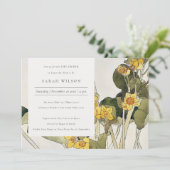 Rustic Yellow Daffodil Floral Baby shower Invite Bedankkaart (Staand voorkant)