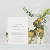 Rustic Yellow Daffodil Floral Vow Renewal Invite Bedankkaart (Staand voorkant)