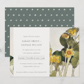Rustic Yellow Daffodil Floral Vow Renewal Invite Bedankkaart (Voorkant / Achterkant)
