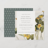 Rustic Yellow Daffodil Floral Vow Renewal Invite Bedankkaart (Voorkant / Achterkant)