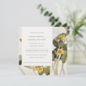 Rustic Yellow Daffodil Floral Vow Renewal Invite Bedankkaart (Staand voorkant)