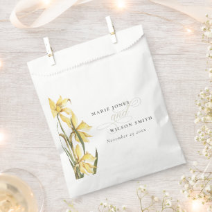 Rustic Yellow Daffodil Floral Waterverf Wedding Bedankzakje