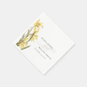 Rustic Yellow Daffodil Floral Waterverf Wedding Servet (Hoek)
