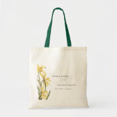 Rustic Yellow Daffodil Floral Waterverf Wedding Tote Bag (Voorkant)