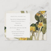 Rustic Yellow Daffodil Floral Wedding Reception Informatiekaartje (Voorkant)