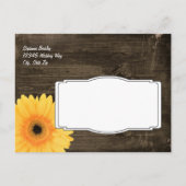 Rustic Yellow Daisy Wood bespaart de datum-Briefka Aankondigingskaart (Achterkant)