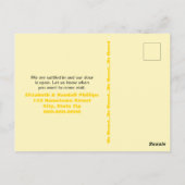 Rustic Yellow Doors Flowers We hebben de aankondig Briefkaart (Achterkant)