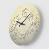 Rustic Yellow en Gray Bohemian Flourish Grote Klok (Hoek)