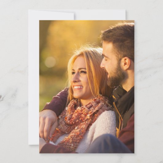 Rustic Yellow Floral Marble Script Photo Weddensch Kaart (Achterkant)