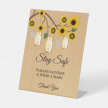 Rustic Yellow Floral Mason Jars Wedding Safety
