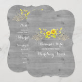 Rustic Yellow Floral Wood Renewal Uitnodiging (Voorkant / Achterkant)