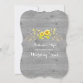 Rustic Yellow Floral Wood Renewal Uitnodiging (Voorkant)