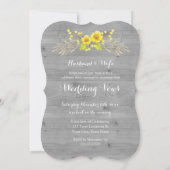Rustic Yellow Floral Wood Renewal Uitnodiging (Achterkant)