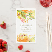 Rustic Yellow Flowers Waterverf Wedding Servet (Insitu)