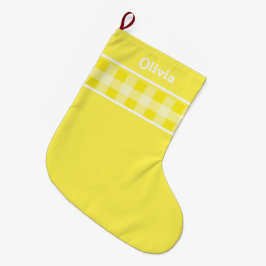Rustic Yellow Gingham plaid Patrium douanenaam Grote Kerstsok