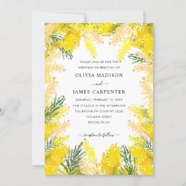 Rustic Yellow Greenery Floral Waterverf Wedding Kaart
