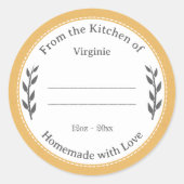 Rustic Yellow Homemade met Sticker liefdeslabel (Voorkant)