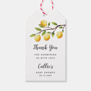 Rustic Yellow Lemon Baby shower  Cadeaulabel