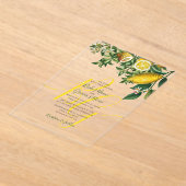 Rustic Yellow Lemon & Foliage Greenery Wedding Acryl Uitnodigingen (Laagn)