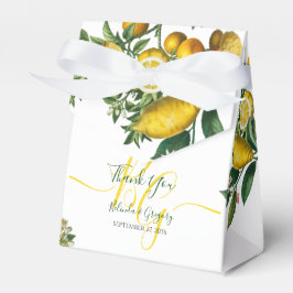 Rustic Yellow Lemon & Foliage Greenery Wedding Bedankdoosjes