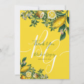 Rustic Yellow Lemon & Foliage Greenery Wedding Bedankkaart (Achterkant)