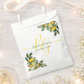 Rustic Yellow Lemon & Foliage Greenery Wedding Bedankzakje (Geknipt)