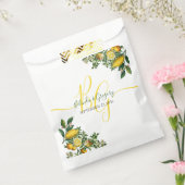 Rustic Yellow Lemon & Foliage Greenery Wedding Bedankzakje (Gezegeld)