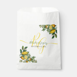 Rustic Yellow Lemon & Foliage Greenery Wedding Bedankzakje