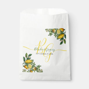 Rustic Yellow Lemon & Foliage Greenery Wedding Bedankzakje