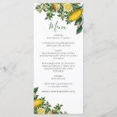 Rustic Yellow Lemon & Foliage Greenery Wedding Menu (Voorkant)