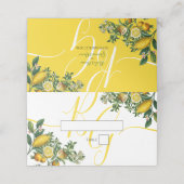 Rustic Yellow Lemon & Foliage Greenery Wedding Plaatskaartje (Buitenkant ongevouwen)