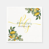 Rustic Yellow Lemon & Foliage Greenery Wedding Servet (Voorkant)
