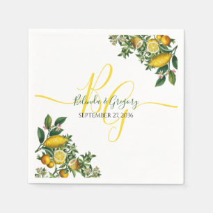 Rustic Yellow Lemon & Foliage Greenery Wedding Servet