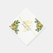 Rustic Yellow Lemon & Foliage Greenery Wedding Servet (Hoek)
