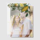 Rustic Yellow Lemon & Foliage Greenery Wedding Vellum Uitnodigingen (Offset (Koppel))