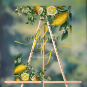 Rustic Yellow Lemon Greenery Wedding Welcome Sign Acryl Bord (Neutraal)