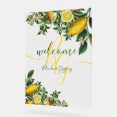 Rustic Yellow Lemon Greenery Wedding Welcome Sign Acryl Bord (Hoek)